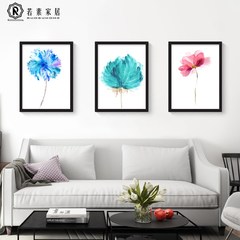The living room sofa backdrop decoration painting modern minimalist paintings of flower color entrance wall mural Nordic fresh 30*40 Simple white clean frame Oil film laminating + low reflective organic glass