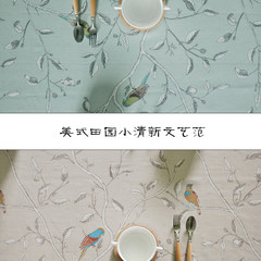 [bird] shipping art of modern Korean Chinese American Pastoral Cotton Table Cloth Table Cloth tablecloth custom Yellow - (with lace) 180*33cm