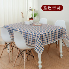Tablecloth, cloth, garden, cotton, linen, small refreshing tea table, tablecloth, waterproof, rectangular table cloth, table cloth, blue style 140*140CM