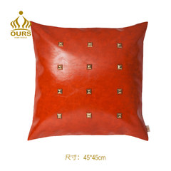 American pillow design, sofa cushion set, orange Hermes wind pillow, model room, back cushion, waist pillow pillowcase (non core) orange red punk 45x45cm