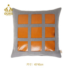 American pillow design, sofa cushion set, orange Hermes wind pillow, model room, back cushion, waist pillow pillow case (without core), 45x45cm