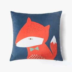 Plush pillow with a core, removable and washable cartoon animal cushion, comfortable comfortably imported from Korea, small size (45*24 cm) fox - Fang