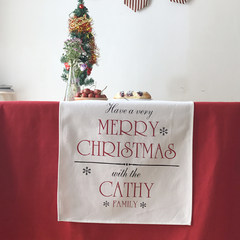 New year Christmas gift table tablecloth napkin cloth cover towels export holiday gift bag mail Red tablecloth 90+17 vertical *160cm