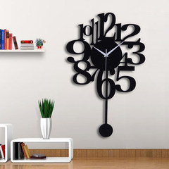 现代简约超大挂钟客厅数字钟表挂表创意艺术时钟壁钟 DIY个性时尚 16英寸