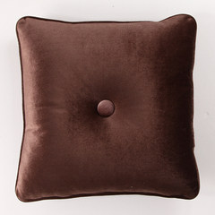 欧式沙发抱枕现代简约靠垫套绣花鹿北欧靠枕样板房咖色方腰枕靠背 枕套(不含芯) 咖色拉扣40x40