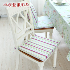 美式清新椅垫餐桌椅垫简约办公室垫加厚坐垫布艺垫简约现代垫椅垫 11L 鸟与树-紫条纹椅垫
