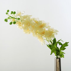 The big Western European Delphinium flower simulation silk flower flower decoration floral wedding gift room decoration Canary yellow
