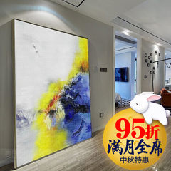Original big banner, abstract hand-painted oil painting, entrance sofa, background wall, corridor hanging painting, double model house decoration painting 23 cm *28 cm Golden outline Oil film laminating + low reflective organic glass