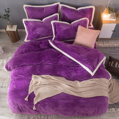 In the autumn and winter, the Nordic style is thicker and thicker, and the pure color Bei Bei Rong is a four piece set of lambskin wrapped 1.8m bedding set. The bed is pure color Bei Bei Rong - 1.5m (5 ft) bed.