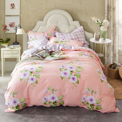 Xin Sha home textile four cotton piece cotton bedding 1.5 quilt bed sheet 1.8m simple bed 4 kit CELO 1.5m (5 ft) bed