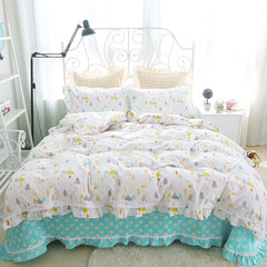 Ming cow, pastoral style, Korean applique, cotton kits, Princess wind, 1.8 meter single double bed, four piece of forest 1.2m (4 feet) bed.