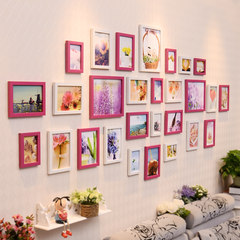 Photo frame wall bedroom wall wedding photo photo wall combination creative photo frame 150x180cm Pink Bai Mei (send beautiful flowers painting core)
