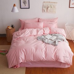 Top designer, pure color, English embroidery, cotton suite, cotton bedding, three or four sheets of bedding, like 1.2m (4 ft) bed.