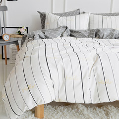 Ins bed four piece set small refreshing cotton suite, Nordic three piece nude sleeping cotton bed sheet, bed four sheets, bed sheet Phuket Island 1.2m (4 feet) bed.