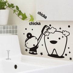 Love brushing waterproof stickers tiles bathroom bathroom glass sticker background decoration stickers creative personality Love brushing your teeth Small