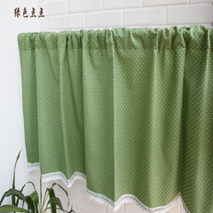 Water and jade dot multicolor pure cotton, linen, kitchen curtain, half curtain, curtain, partition curtain, wind and water curtain without curtain head + flat green dot.