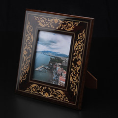 My family VNVMALL Italy handmade wood veneer decoration gift photo frame 8 inch Brown photo frame - medium
