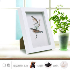 Modern simple 3D photo frame, seven inch 10 inch photo frame, creative photo frame, set frame, wall hanging Korean frame Square 12 inch hanging type can not swing White thick 3cm hollow 1.8cm