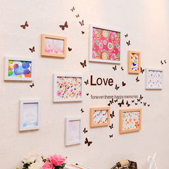Modern simple living room, small wall, photo wall, photo frame, wall combination, creative bedroom, wall decoration, photo wall A set of ten boxes to send stickers 10K Bai Yuan combination