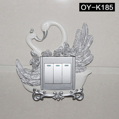 The room is decorated with acrylic garden switch affixed with european-style creative socket wall affixed with resin closed fire switch cover Korean K185