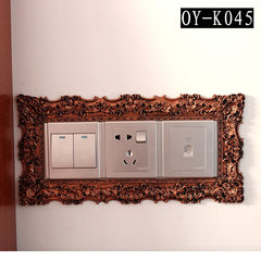 The room is decorated with acrylic garden switch affixed with european-style creative socket wall affixed with resin closed fire switch cover Korean K045