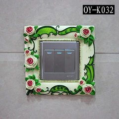 The room is decorated with acrylic garden switch affixed with european-style creative socket wall affixed with resin closed fire switch cover Korean K032