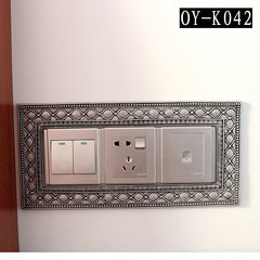 The room is decorated with acrylic garden switch affixed with european-style creative socket wall affixed with resin closed fire switch cover Korean K042