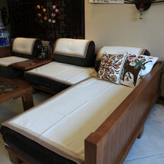 Chinese style pure color sofa cushion, simple fashion, linen, European style leather, four seasons beige sofa pad 116 white color edge sofa cushion 80*80cm