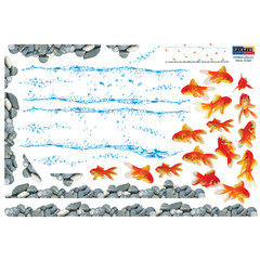 Wall Stickers Wall of the living room TV cartoon stickers can remove self-adhesive glass tiles for goldfish SS58231 Small