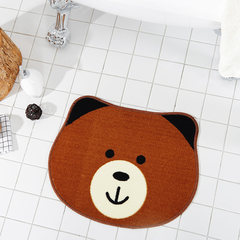 Cartoon floor mat, child floor mat, animal door mat, bedroom door mat, mat, slip mat, 45*55CM brown bear.