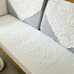 Thick sofa towel sofa backrest towel cover four lace pure white coffee table cover towels towel rails Spring breeze is ten li 65*70CM