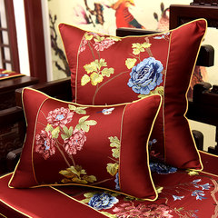 New Chinese round chair, Lohan bed, classical mahogany solid wood sofa cushion, cushion cushion, thickening sponge seat cushion, custom made national color - Tianzi 90*70cm