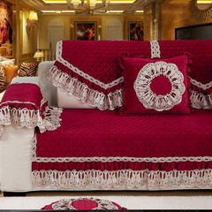 European sofa sofa, simple modern lace sofa towel, hand towel, dust prevention, sofa cushion, thickening Crystal Love - red set 45*45cm