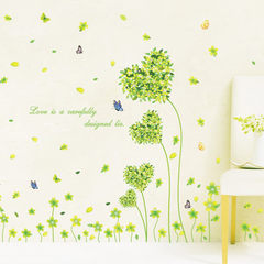 REMOVABLE STICKERS NEW romantic love green Bedroom Sofa backdrop stickers skirting TV Love grass large