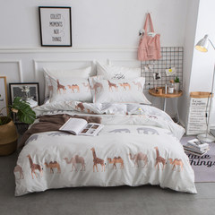 Cotton printed cartoon animal active single three piece double four piece cotton twill sheet fitted type package Bed linen Mysterious migration 1.2m (4 feet) bed