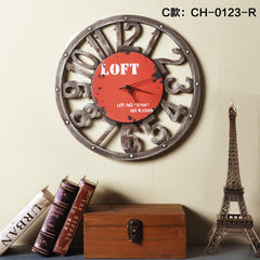 Creative retro watch the clock on the wall wall clock wall clock watch European American minimalist creative personality wall 16 inches CH-0123-R