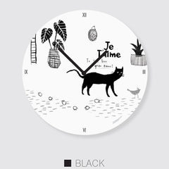 South Korea, bringing the head of original environmental protection cartoon clock 12 inch quartz clock clock I love you Nordic animal living room 12 inches Black pointer
