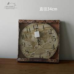 Furniture accessories european-style retro living room dining room bedroom garden clock fashion creative simple wall clock silent watch 14-inch map