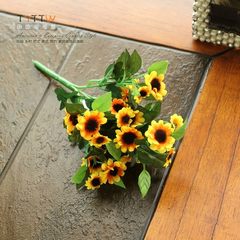 The value of a single branch of small green leaves sun flower fresh new small sun flower flower simulation decorative flower flowers Single branch
