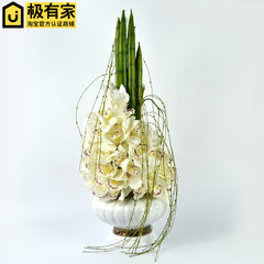 The orchid Cymbidium flower ornaments antlers soft outfit Home Furnishing flowers living room table whole floral silk flower simulation 35*35*80cm