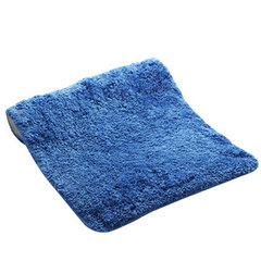 多样屋 新品雪绒素色地垫 卧室门垫厨房客厅卫生间浴室防滑脚垫 60×120CM 海蓝
