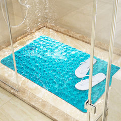 4D bath mat, shower bath room, big sucker, foot pad, bath mat, toilet, bathroom mat 42x72cm [2 Piece Set (stitching is safer) Blue stone