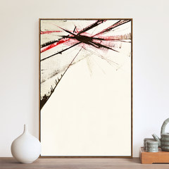 The wall frog free form modern minimalist living room decorative painting sofa backdrop abstract painting Tryptich Outline size: 62cm*92cm Fabric painting plus frame: wood grain frame N4739_ red B Single price, please dial number