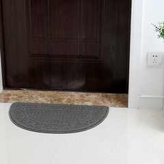 Floor mat entrance hall mat door entry door dust mat, simple modern semicircle suede doormat 40× 60CM grey (half garden)