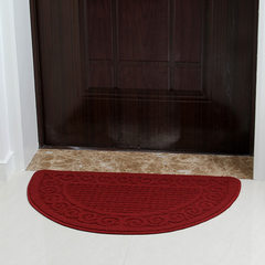 Floor mat entrance door mat door entry door dust mat, simple modern semicircle suede doormat 40× 60CM red (semicircle)