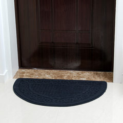 Floor mat entrance hall mat door entry door dust mat, simple modern semicircle suede doormat 40× 60CM blue (semicircle)