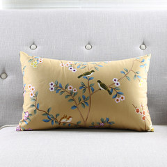 Pineapple house, new classical Chinese flower and bird sofa pillow, soft flannelette, hand painted cushion, decorative pillow, waist by trumpet (45*24 cm) CH430 waist pillow.