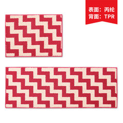 Custom made polypropylene kitchen floor mat, long strip skid proof water proof oil barrier doormat bedside mat 45*60+45*120CM red ladder