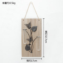 Iron wood hanging type flowerpot container Scindapsus hydroponic creative glass vase hanging wall decorations New wall hanging water culture vase