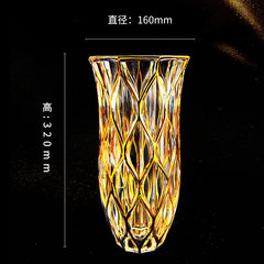 Bohemia style lead free crystal vase, court wind with Golden Vase, luxurious originality, placed vase Inlaid with gold